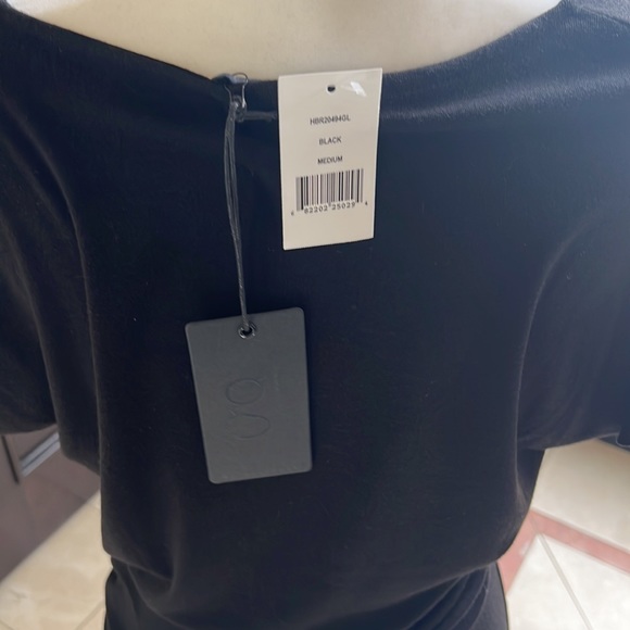 Gibson Look Medium Black Jersey Dress. New with Tags. Size M. Side Tie. - Picture 5 of 5